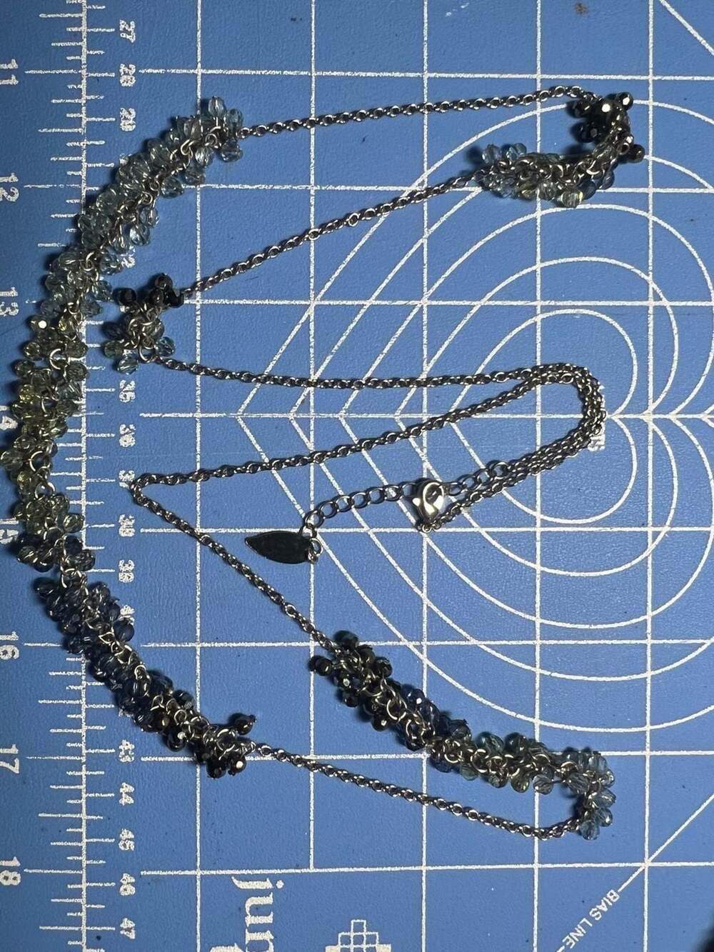 Coldwater Creek silver-tone multi-strand crystal bead necklace